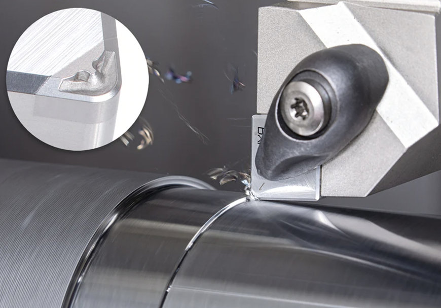 TUNGALOY HAS REDESIGNED ITS -HF CHIPBREAKER OF CBN INSERTS TO UPGRADE ITS TURNING PERFORMANCE IN CARBURIZED AND HARDENED STEEL PARTS